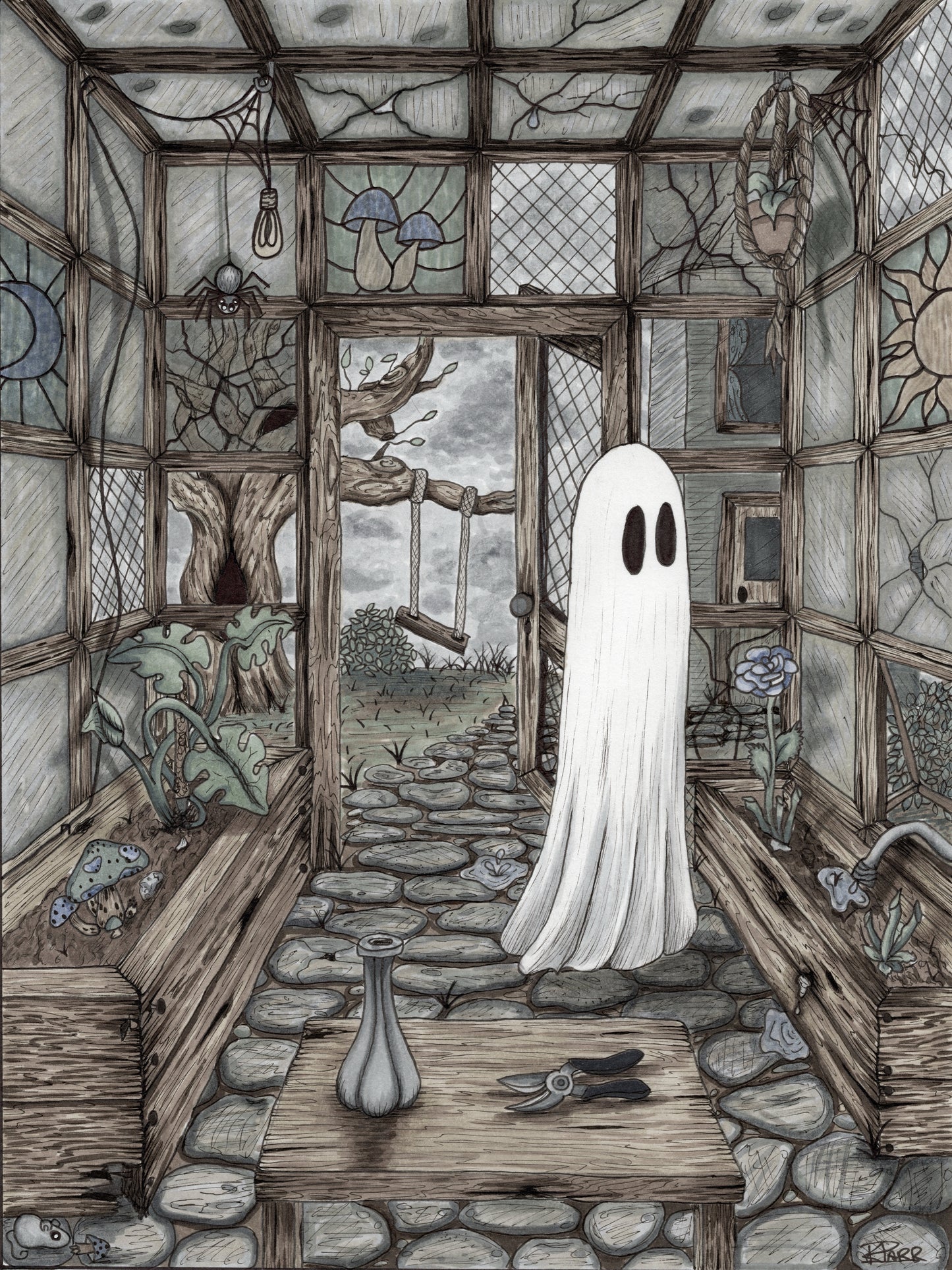 "The Old Greenhouse" Print